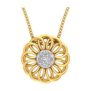 gold plated cubic zirconia heart necklace